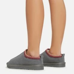 EGO Catch-Up Aztec Detail Faux Fur Lining Flat Slipper In Grey Faux Suede 10 EGO Catch-Up Aztec Detail Faux Fur Lining Flat Slipper In Grey Faux Suede -EGO Sales Store 06 01 23 fw41983 sq