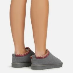 EGO Catch-Up Aztec Detail Faux Fur Lining Flat Slipper In Grey Faux Suede 11 EGO Catch-Up Aztec Detail Faux Fur Lining Flat Slipper In Grey Faux Suede -EGO Sales Store 06 01 23 fw41984 sq