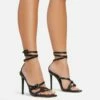 EGO Brady Double Buckle Strap Detail Square Toe Stiletto Heel In Black Faux Leather -EGO Sales Store 06 01 23 fw42361 s