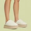 EGO Ivoris Closed Toe Flatform Slipper In Cream Faux Shearling -EGO Sales Store 06 01 23 fw45963 sq 1