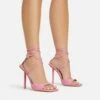 EGO Pamela Lace Up Strappy Square Peep Toe Stiletto Heel In Pink Patent -EGO Sales Store 06 01 23 fw46115 s