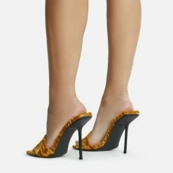 EGO Tribute Open Square Toe Stiletto Heel Mule In Mustard Velvet -EGO Sales Store 06 10 22 fw12651 sq