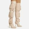 EGO Level-Up Pocket Detail Pointed Toe Stiletto Heel Over The Knee Thigh High Long Boot In Nude Croc Print Faux Leather 2 EGO Level-Up Pocket Detail Pointed Toe Stiletto Heel Over The Knee Thigh High Long Boot In Nude Croc Print Faux Leather -EGO Sales Store 06 10 22 fw5410 sq