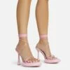 EGO Sauce Lace Up Strappy Statement Platform Heel In Pink Faux Leather -EGO Sales Store 06 10 22 fw5575 sq