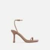 EGO Savannah Barely There Square Toe Heel In Nude Faux Leather -EGO Sales Store 10 02 210228