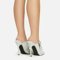 EGO Americana Zip Detail Pointed Toe Stiletto Heel Mule In Light Blue Denim -EGO Sales Store 15 02 23 fw59042 sb2