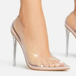 EGO Farrah Perspex Court Clear Heel In Nude Patent -EGO Sales Store 15 02 23 fw63511 sq