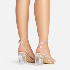 EGO Lena Barely There Perspex Block Clear Heel In Nude Patent -EGO Sales Store 15 02 23 fw63521 sb2