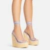 EGO Escape-Away Lace Up Woven Platform Wedge Heel In Lilac Faux Leather -EGO Sales Store 15 02 23 fw63598 s