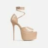 EGO Gabby Strappy Detail Peep Toe Extreme Platform Stiletto Heel In Nude Patent -EGO Sales Store 20 01 23 fw acc49465 sq