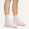 EGO Ultra Mini Ankle Length Faux Fur Lining Boots In Light Pink Faux Suede -EGO Sales Store 20 01 23 fw acc50551 sq
