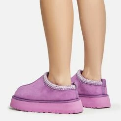 EGO Tazmin Aztec Detail Faux Fur Lining Platform Slipper In Purple Faux Suede -EGO Sales Store 20 01 23 fw acc50558 sq