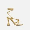 EGO Vera Lace Up Knotted Strap Detail Square Toe Flared Block Heel In Gold Faux Leather -EGO Sales Store 20 01 23 fw acc50924 sq 1