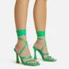 EGO Sorbet Lace Up Strappy Square Toe Flared Block Heel In Green Patent -EGO Sales Store 20 01 23 fw acc52735 s