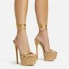 EGO West-Coast Lace Up Open Toe Cork Platform Stiletto Heel In Gold Faux Leather -EGO Sales Store 20 01 23 fw acc52756 s