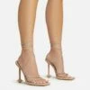 EGO Fonteyn Lace Up Square Toe Statement Heel In Nude Faux Leather -EGO Sales Store 20 01 23 fw acc52805 s
