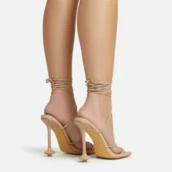 EGO Fonteyn Lace Up Square Toe Statement Heel In Nude Faux Leather -EGO Sales Store 20 01 23 fw acc52808 sb2
