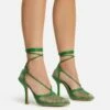 EGO New-Me Lace Up Square Toe Court Heel In Green Fishnet -EGO Sales Store 22 09 22 fwbags0141