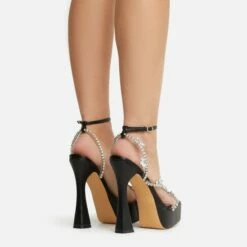 EGO Show-Ahead Clear Perspex Strap Diamante Detail Platform Flared Block Heel In Black Faux Leather 10 EGO Show-Ahead Clear Perspex Strap Diamante Detail Platform Flared Block Heel In Black Faux Leather -EGO Sales Store 22 09 22 fwbags0200 sq