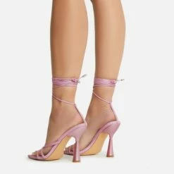 EGO Say-My-Name Lace Up Strappy Pointed Toe Statement Block Heel In Pink Glitter -EGO Sales Store 22 09 22 fwbags0271 copy