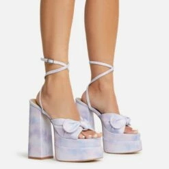 EGO Hot-Sauce Bow Detail Statement Platform Block Heel In Multi Ombre Glitter -EGO Sales Store 22 09 22 fwbags0307 copy