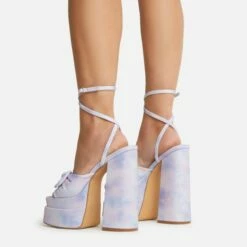 EGO Hot-Sauce Bow Detail Statement Platform Block Heel In Multi Ombre Glitter -EGO Sales Store 22 09 22 fwbags0310 copy