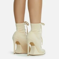 EGO Porto-Bonito Lace Up Pointed Toe Statement Platform Stiletto Heel Ankle Boot In Cream Faux Suede 9 EGO Porto-Bonito Lace Up Pointed Toe Statement Platform Stiletto Heel Ankle Boot In Cream Faux Suede -EGO Sales Store 28 10 22 fw23638 sq