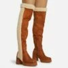 EGO Top-Tier Faux Shearling Detail Over The Knee Thigh High Long Boot In Tan Brown Faux Suede 1 EGO Top-Tier Faux Shearling Detail Over The Knee Thigh High Long Boot In Tan Brown Faux Suede -EGO Sales Store 28 10 22 fw23646 sq