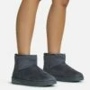 EGO Sable Faux Fur Lining Ankle Boot In Dark Grey Faux Suede -EGO Sales Store 28 10 22 fw25804 sq
