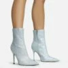 EGO Devoted Pointed Toe Stiletto Heel Ankle Boot In Silver Glitter -EGO Sales Store 28 10 22 fw25824 sq