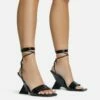 EGO Crashing Lace Up Square Toe Cut Out Wedge Heel In Black Patent -EGO Sales Store 28 10 22 fw25890 sq