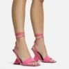 EGO Crashing Lace Up Square Toe Cut Out Wedge Heel In Pink Patent -EGO Sales Store 28 10 22 fw25901 sq