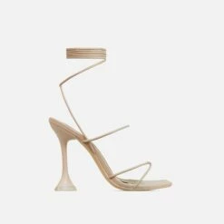 EGO Love-To-Hate Lace Up Strappy Square Toe Statement Heel In Nude Faux Leather -EGO Sales Store 28 10 22 fw25971 sq