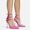 EGO Military Triple Strap Detail Pointed Toe Metallic Heel In Pink Patent 1 EGO Military Triple Strap Detail Pointed Toe Metallic Heel In Pink Patent -EGO Sales Store 28 10 22 fw28103 sq