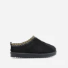 EGO Catch-Up Aztec Detail Faux Fur Lining Flat Slipper In Black Faux Suede -EGO Sales Store 28 10 22 fw30015