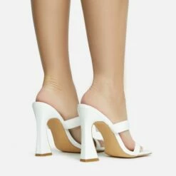 EGO Jupiter-Empire Double Strap Detail Square Toe Flared Block Heel Mule In White Patent -EGO Sales Store 30 11 22 fw31502 sb2