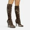 EGO Tallie Closed Toe Stiletto Heel Knee High Long Boot In Taupe Velvet -EGO Sales Store 30 11 22 fw31649 sq