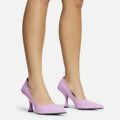 EGO Pointed Court Kitten Heel In Pink Patent