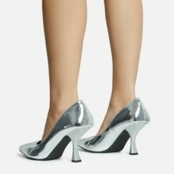 EGO Pointed Court Kitten Heel In Silver Patent -EGO Sales Store 30 11 22 fw31735 sq
