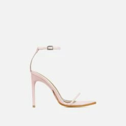 EGO Pick-N-Mix Ankle Strap Pointed Toe Stiletto Heel In Pink Faux Leather -EGO Sales Store 30 11 22 fw32068 sq