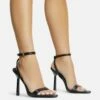 EGO To-The-Point Ankle Strap Metallic Pointed Toe Stiletto Heel In Black Faux Leather -EGO Sales Store 30 11 22 fw33400 copy