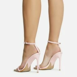 EGO Pick-N-Mix Ankle Strap Pointed Toe Stiletto Heel In Pink Faux Leather -EGO Sales Store 30 11 22 fw33408 sq
