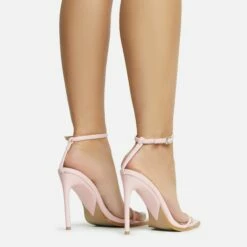 EGO Pick-N-Mix Ankle Strap Pointed Toe Stiletto Heel In Pink Faux Leather -EGO Sales Store 30 11 22 fw33409 sq