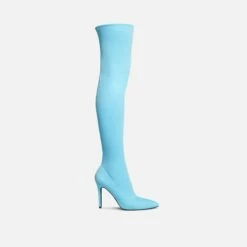 EGO Alabama Pointed Toe Over The Knee Thigh High Long Sock Boot In Blue Lycra -EGO Sales Store 30 11 22 fw36264 sq