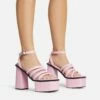 EGO Perocious Strappy Square Toe Platform Block Heel In Pink Croc Print Faux Leather -EGO Sales Store 30 11 22 fw39701 s