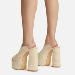 EGO Destination Woven Clear Perspex Square Peep Toe Platform Heel Mule In Nude 10 EGO Destination Woven Clear Perspex Square Peep Toe Platform Heel Mule In Nude -EGO Sales Store destination 1691 copy