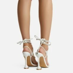 EGO Fiat Lace Up Square Toe Sculptured Heel In White Faux Leather -EGO Sales Store harmony 4194 1 1