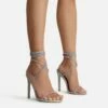 EGO Carmella Glitter Sole Diamante Detail Lace Up Heel In Silver Holographic Faux Leather 2 EGO Carmella Glitter Sole Diamante Detail Lace Up Heel In Silver Holographic Faux Leather -EGO Sales Store harmony 4222