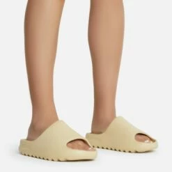 EGO Playoff Flat Slider Sandal In Ivory Rubber -EGO Sales Store playoff 10806 copy