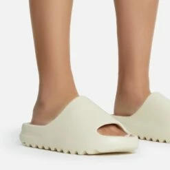 EGO Playoff Flat Slider Sandal In Off White Rubber -EGO Sales Store playoff 10819 copy